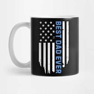 Best Dad Ever USA patriotic Flag distressed Mug